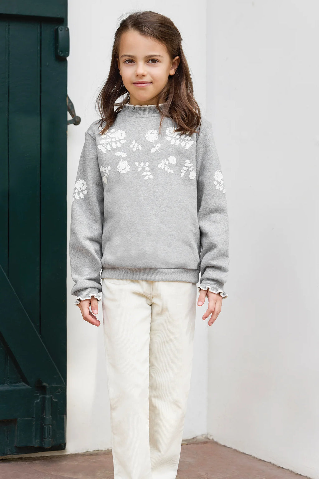 Pullover mit Bestickten Blumen