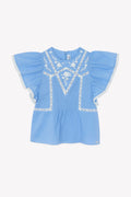 Frilled Embroidered Blouse