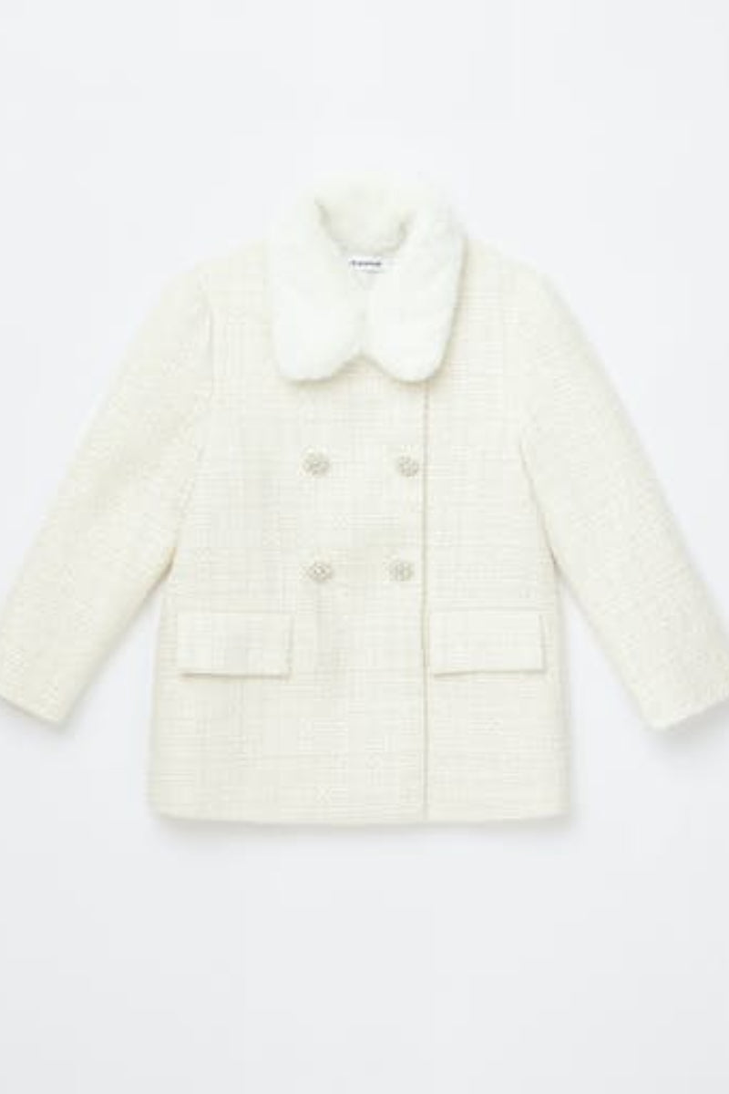Cream Boucle Coat