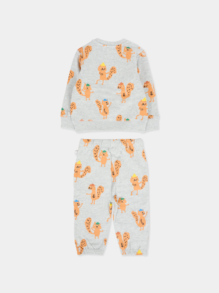 Kids Tracksuit Grey with Animal Print