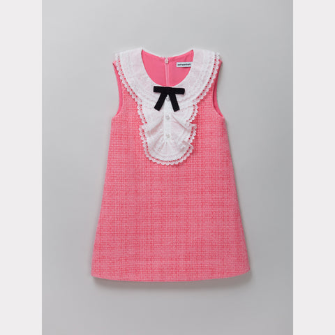 Pink Textured Woven Dress