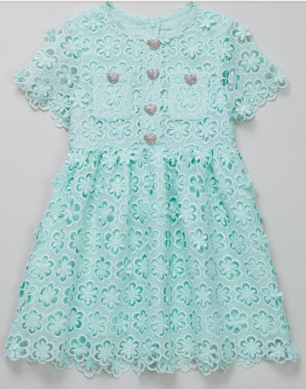 Green Floral Lace Dress