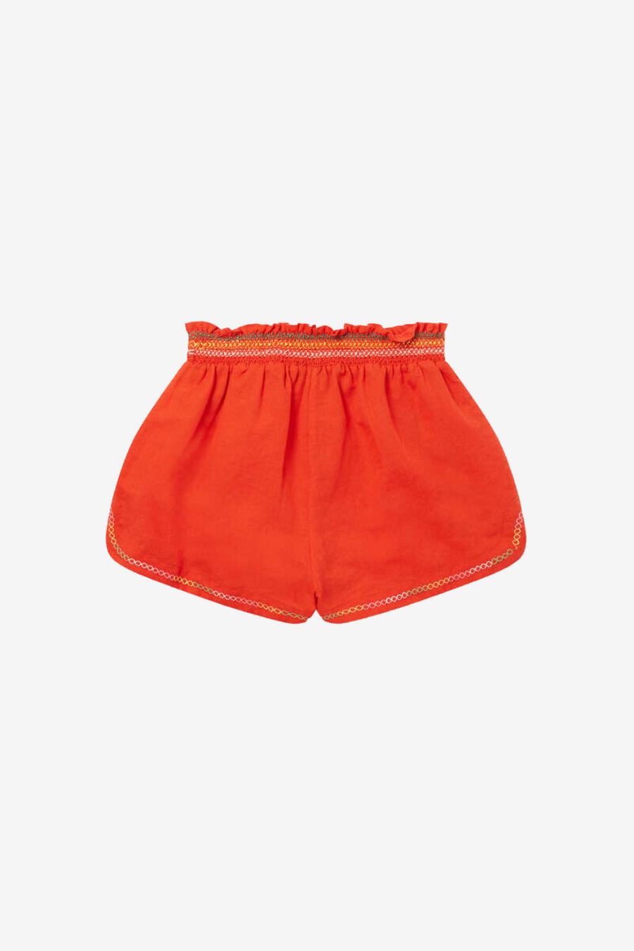 Parrot Embroidery Linen Shorts