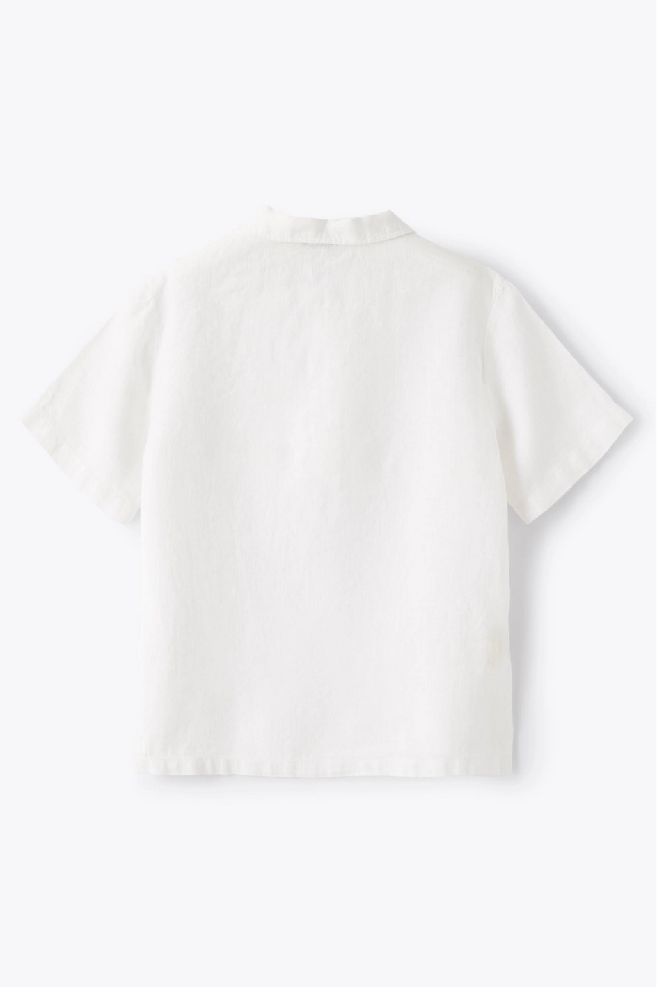 Weißes Poloshirt aus 100 % Leinen