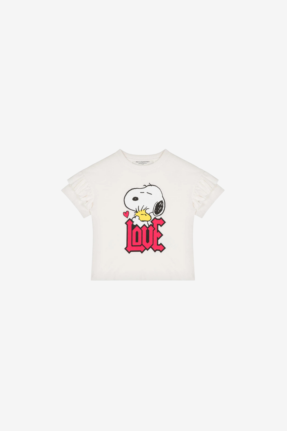 Kinder-T-Shirt aus Baumwoll-Jersey mit Snoopy Aufdruck