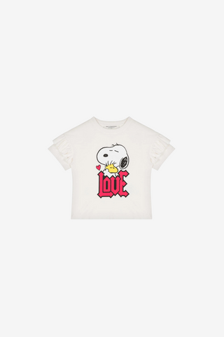 Kinder-T-Shirt aus Baumwoll-Jersey mit Snoopy Aufdruck