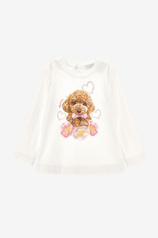Baumwoll-T-Shirt mit Pudeldruck