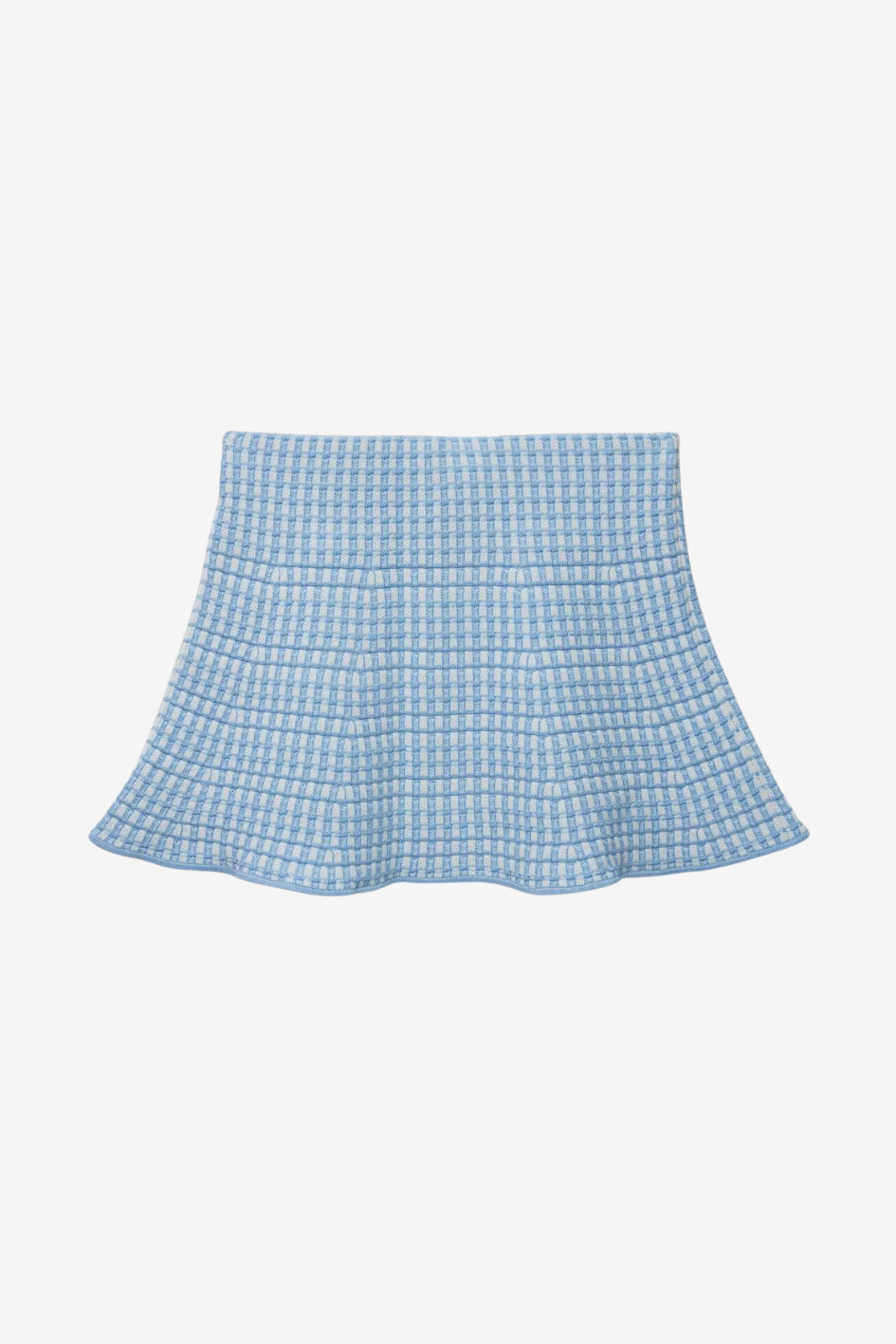 Blue Knit Mini Skirt
