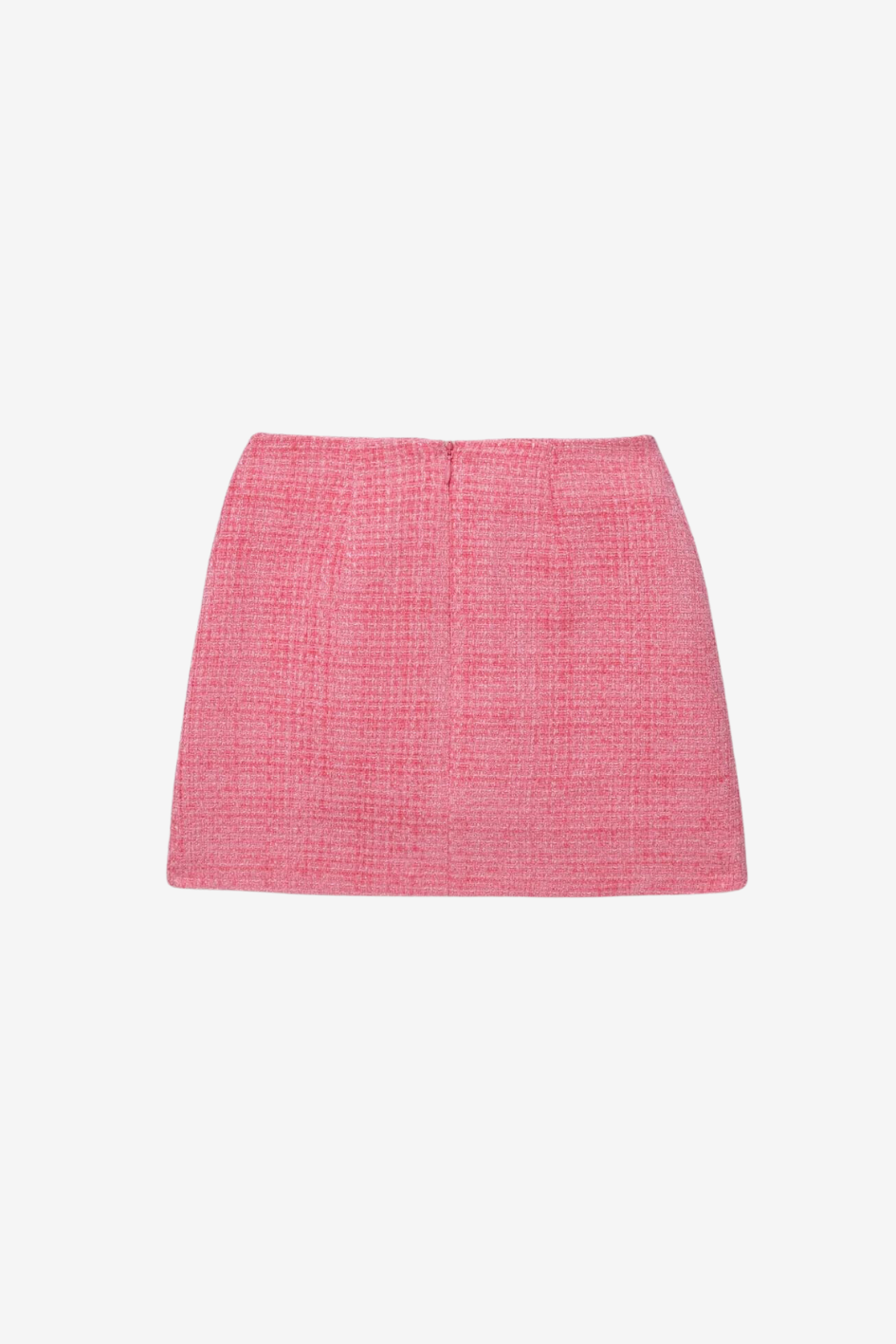 Pink Textured Woven Mini Skirt