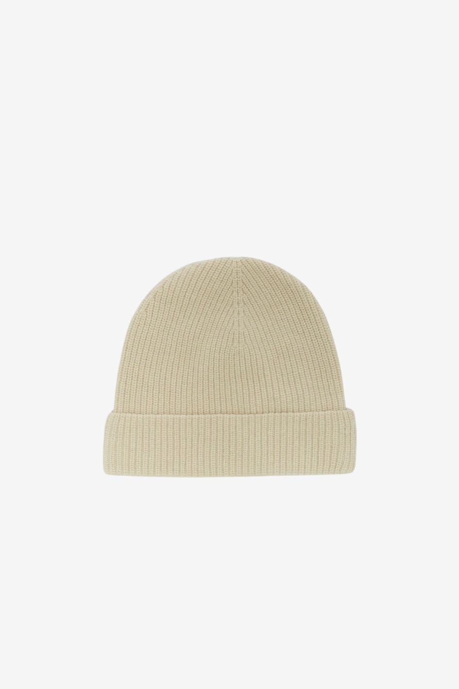 Ribbed white Beanie with Logo