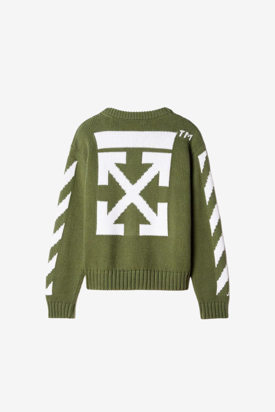 Classic Arrow Tab Knit Crew Military Sweater