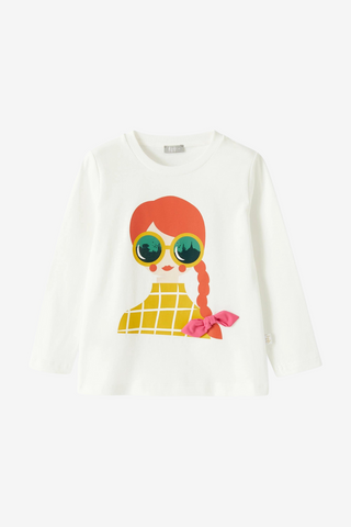 Langarm-T-Shirt mit Mädchen-Print