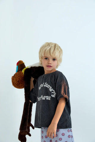 T-shirt with Large Contrasting Logo