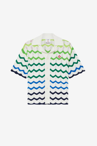 Gradient Wave Short Sleeve Knit Shirt