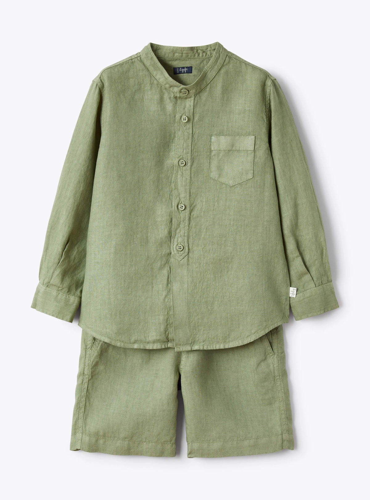 Two-piece age green Linen Suit
