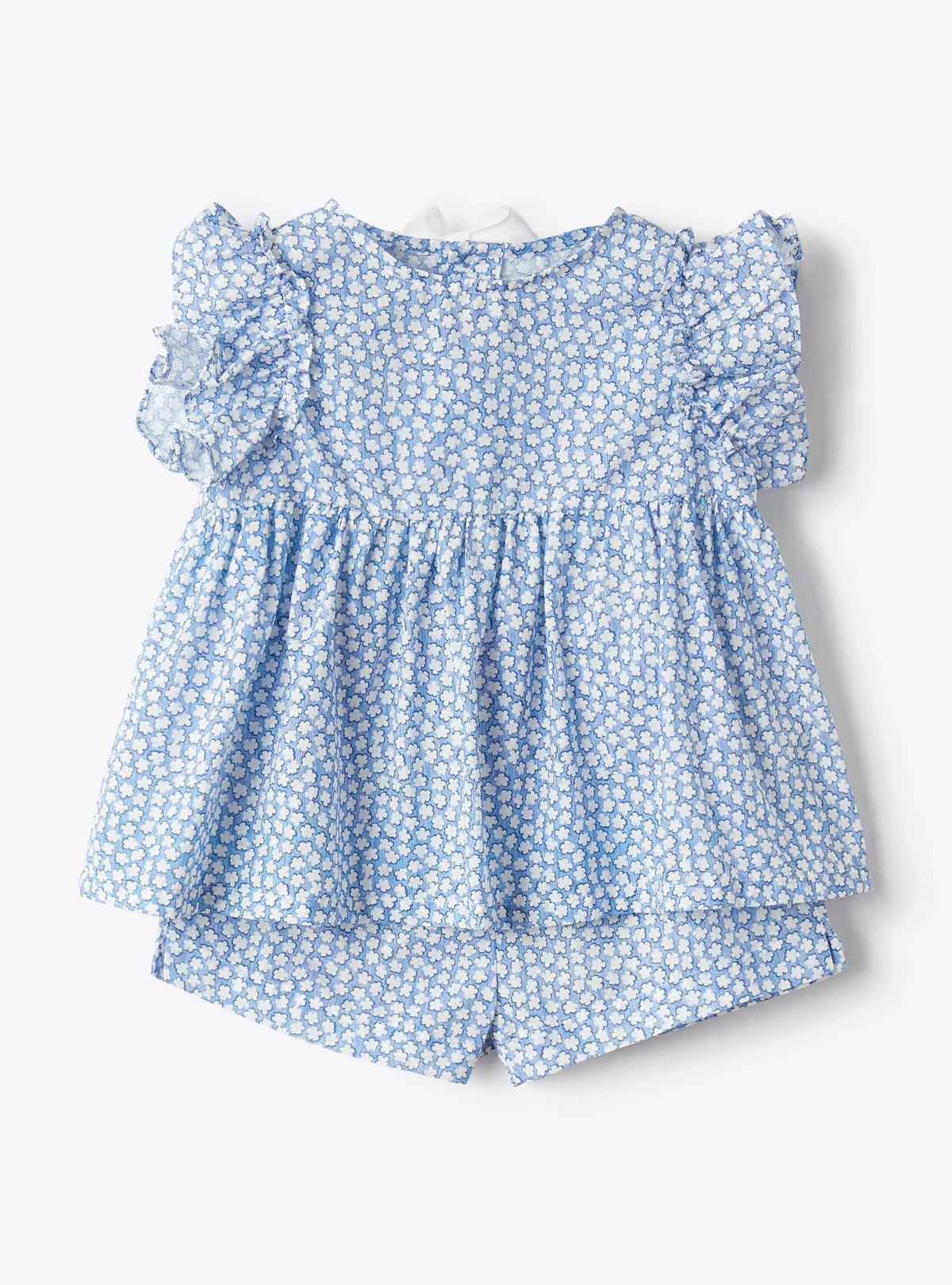 Flower-print Two-Piece Baby Girl Outfit