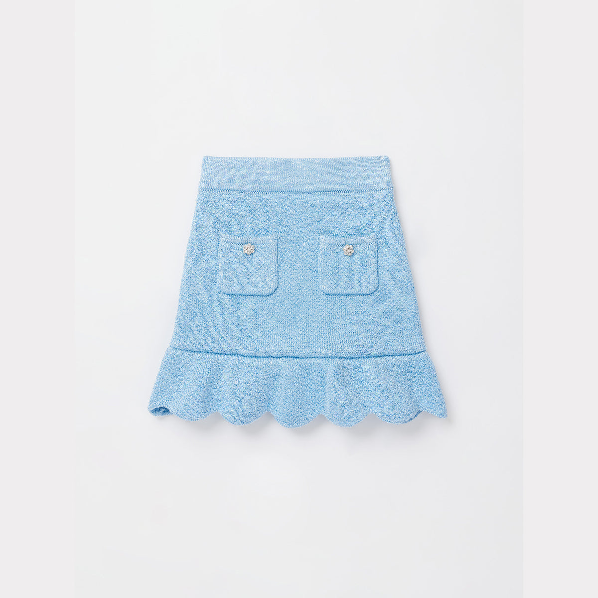 Blue Sequin Knit Skirt