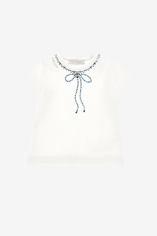 T-Shirt mit Schleife und Strass