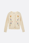 Embroidered Argyle Cardigan
