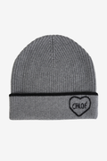 Knit Beanie with Heart Logo
