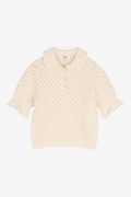 Crochet Knit Polo Top