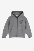 Zip-Up Hoodie with Heart Logo