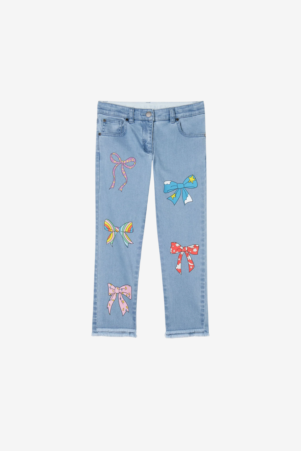 Kids Denim Jeans Bow Print