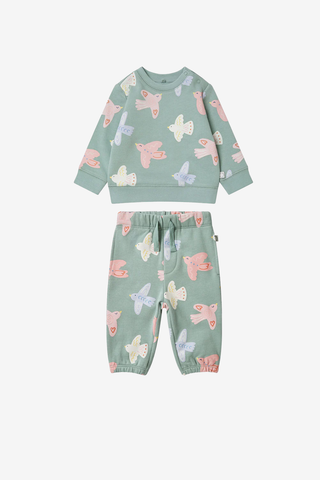 Kids Tracksuit Green with Dove Print