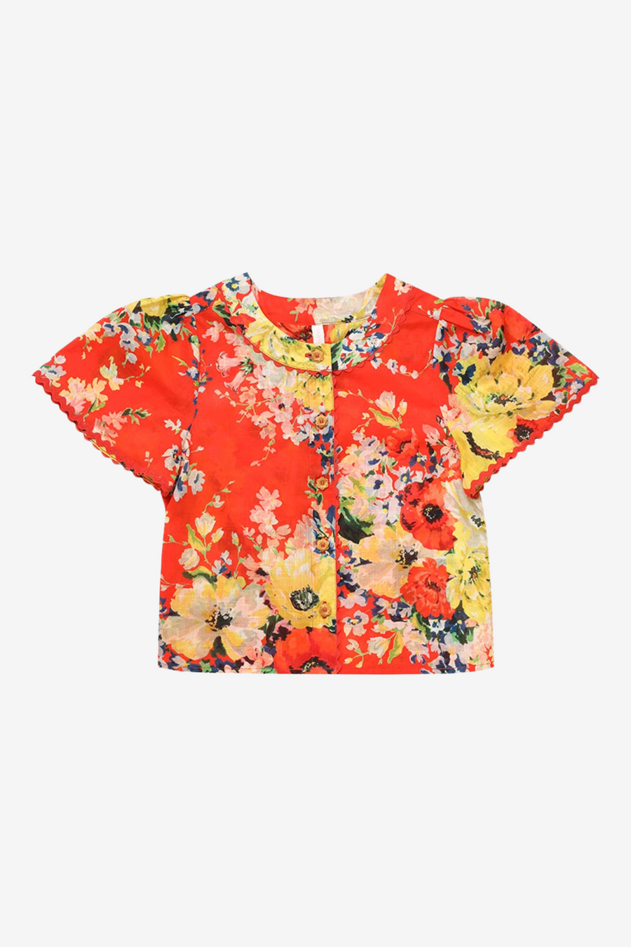 Top with Flowers, red