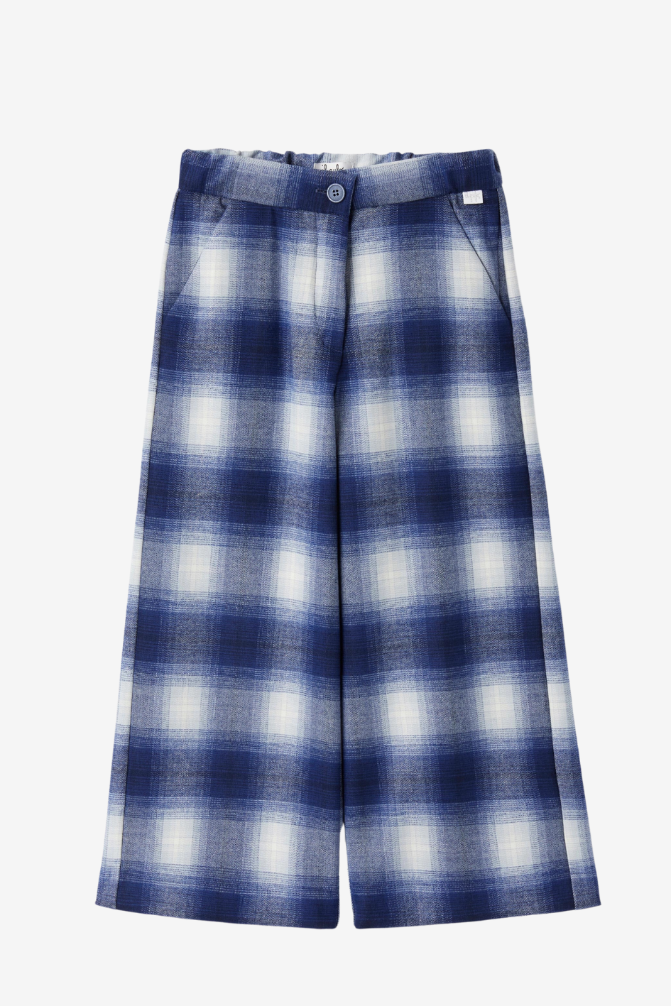 Checked techno-wool palazzo pants