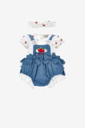 Denim Bow Baby Set