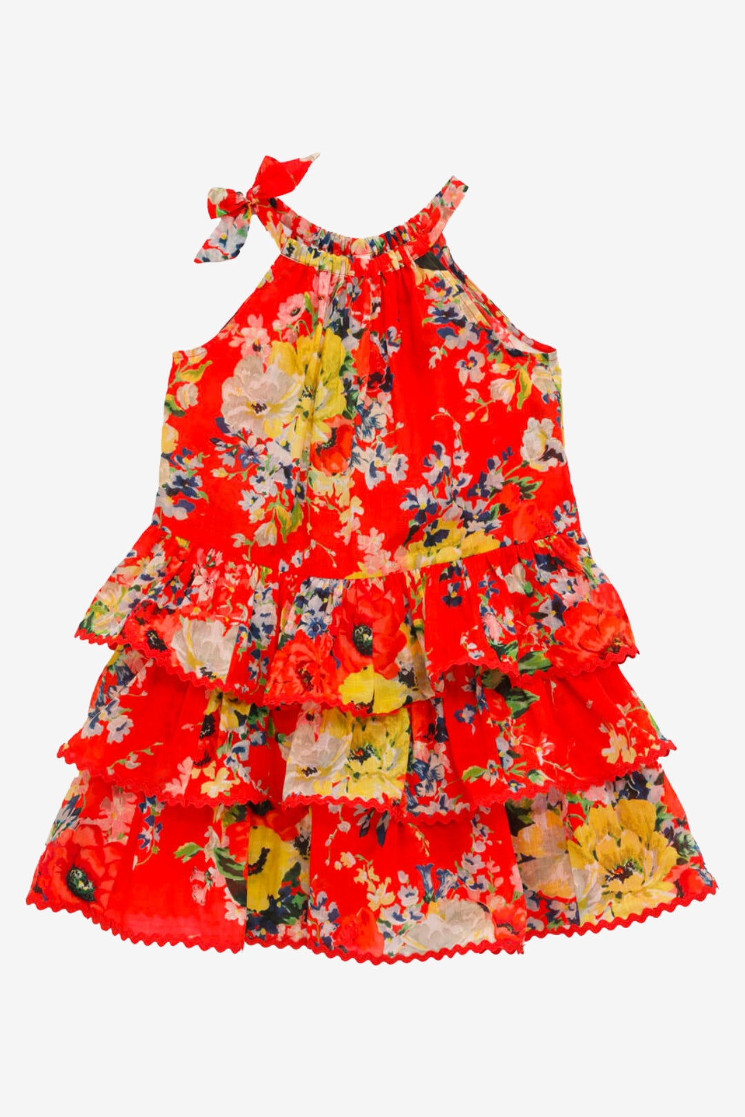 Dress with Flowers, red