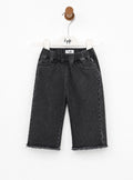 Washed black cropped jeans