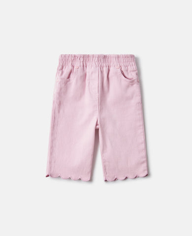 Baby Pants Purple with Scalloped Hem