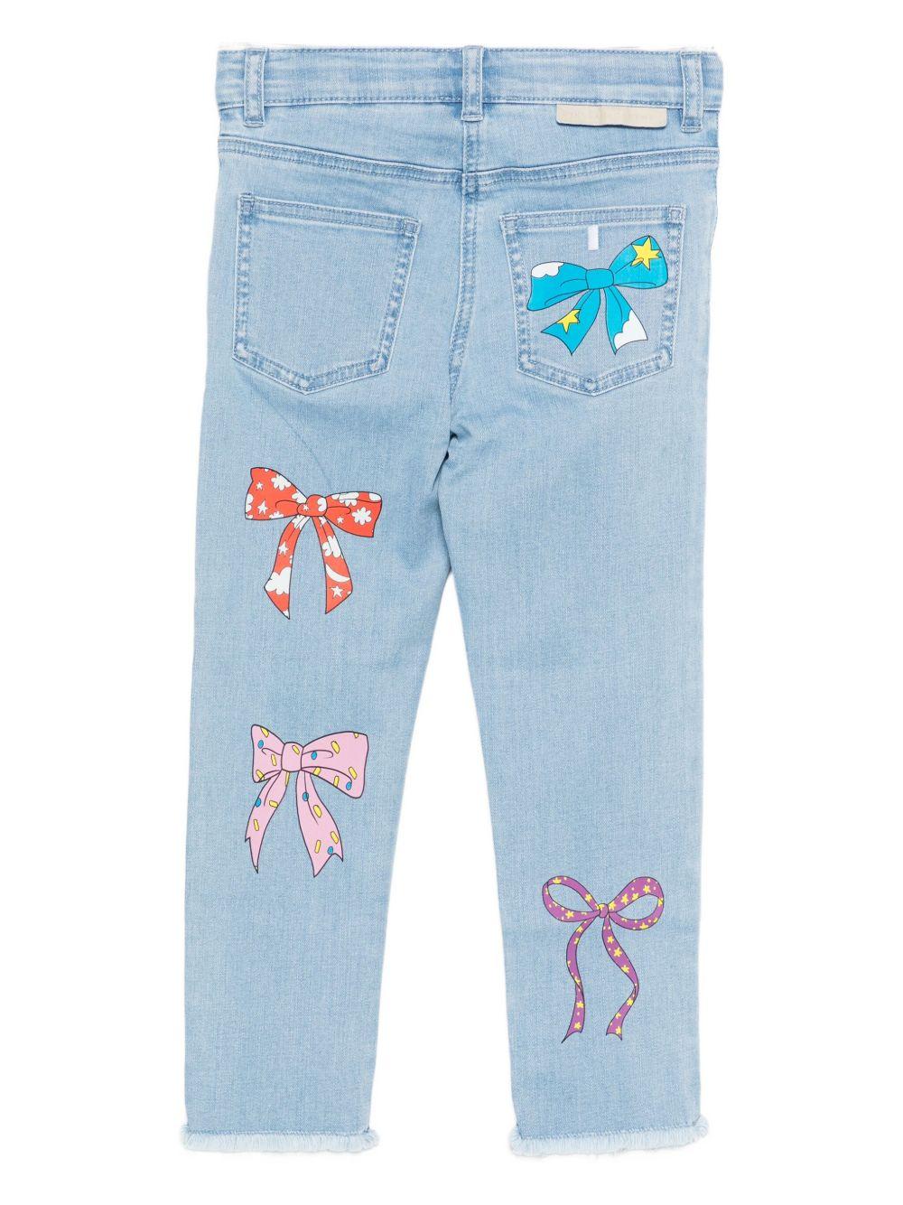 Kids Denim Jeans Bow Print