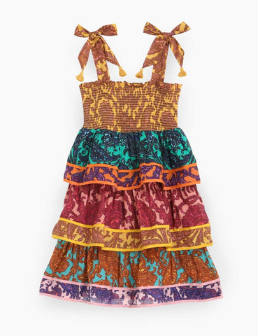 Tiggy Shirred Tiered Printed Dress