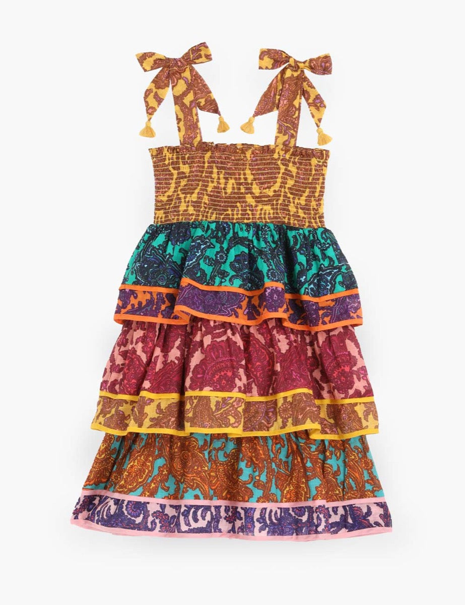 Tiggy Shirred Tiered Printed Dress