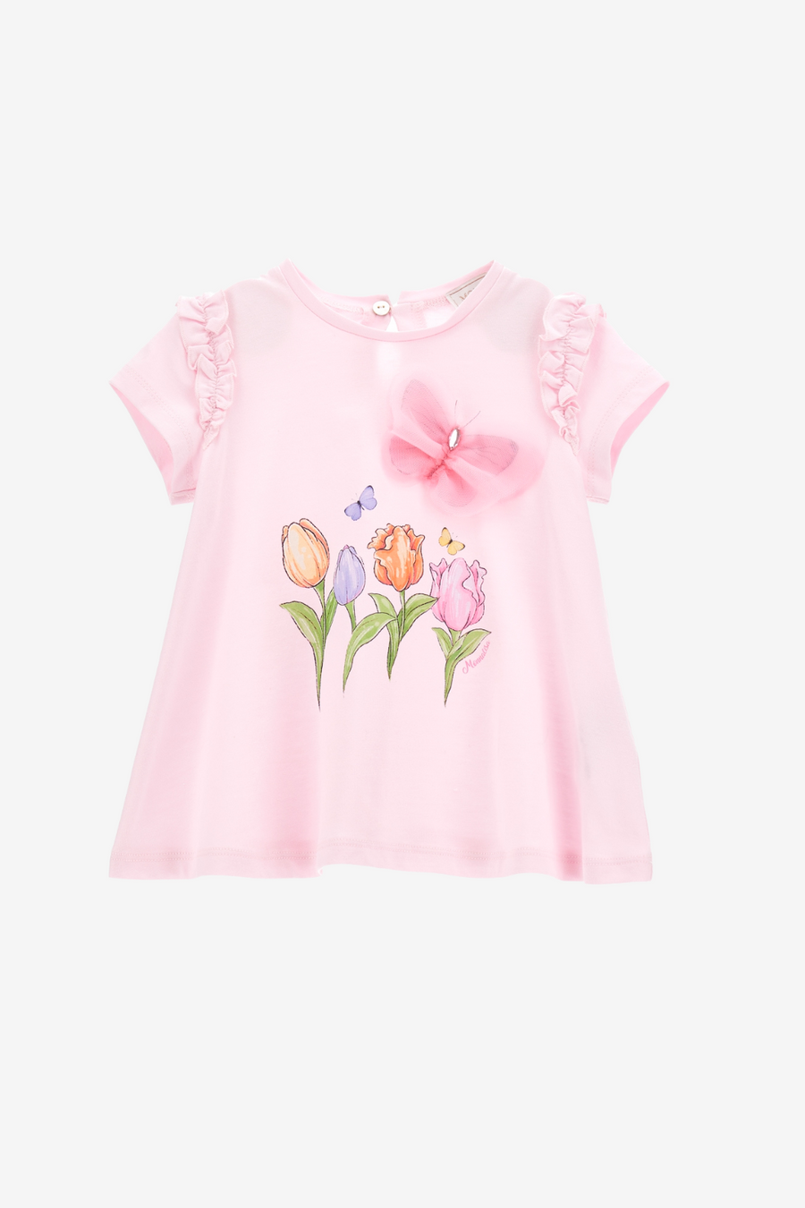 Baby T-Shirt mit Tulpen und Schmetterling Applikation