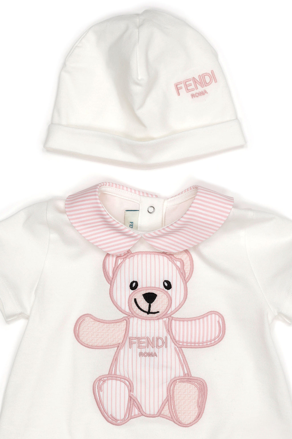 Baby Pyjama Set with Embroidered Fendi Teddy