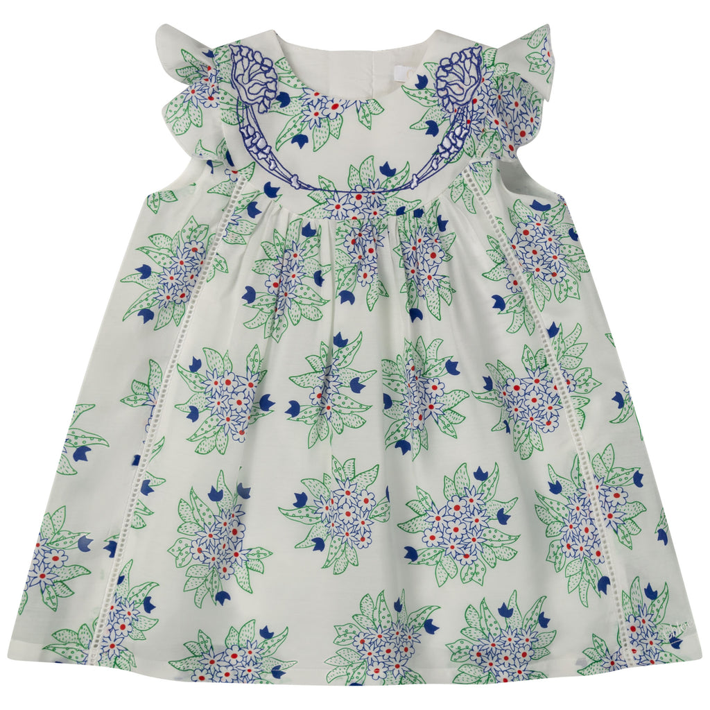 Baby Dress and Hat set Flower Print