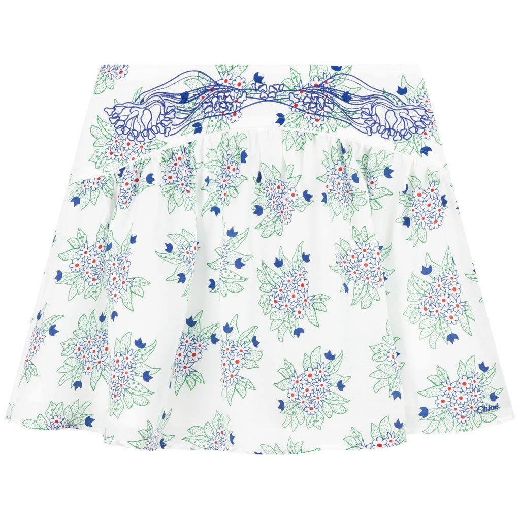 Skirt with Flower Print all over