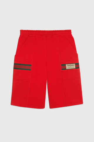 Children's cotton shorts with Gucci label