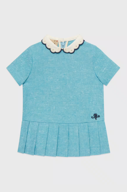 Baby canvass dress with embroidery