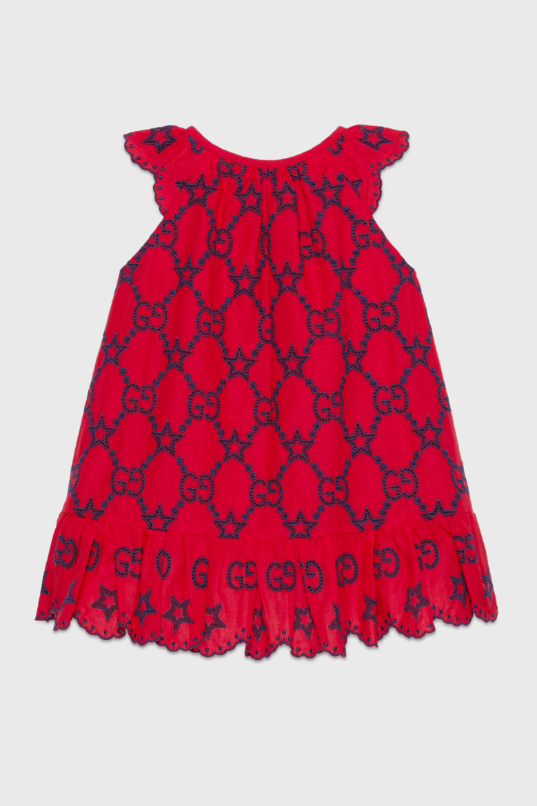 Baby GG and stars embroidered dress Ballon Rouge