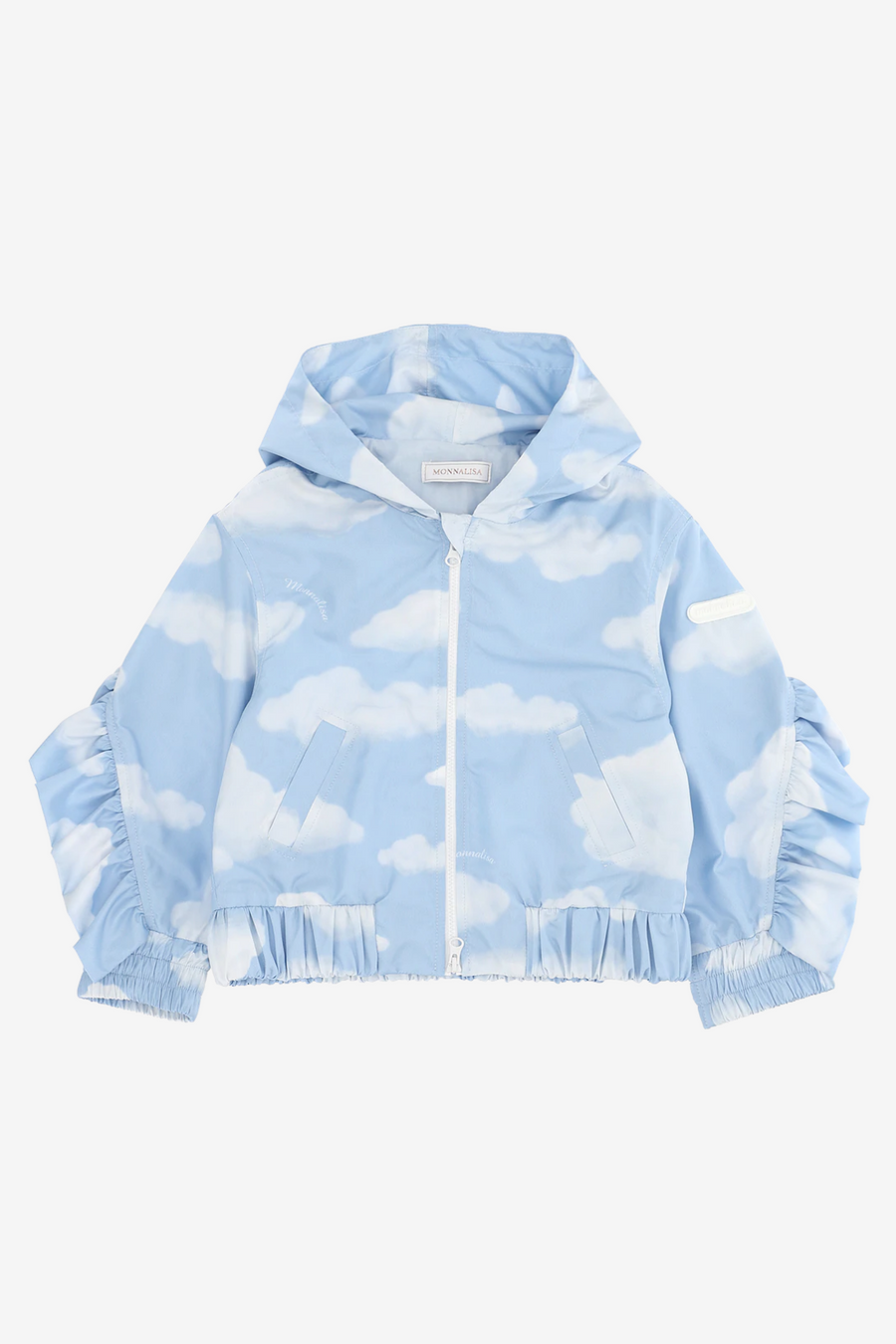 Jacket with Cloud Print and Ruffles