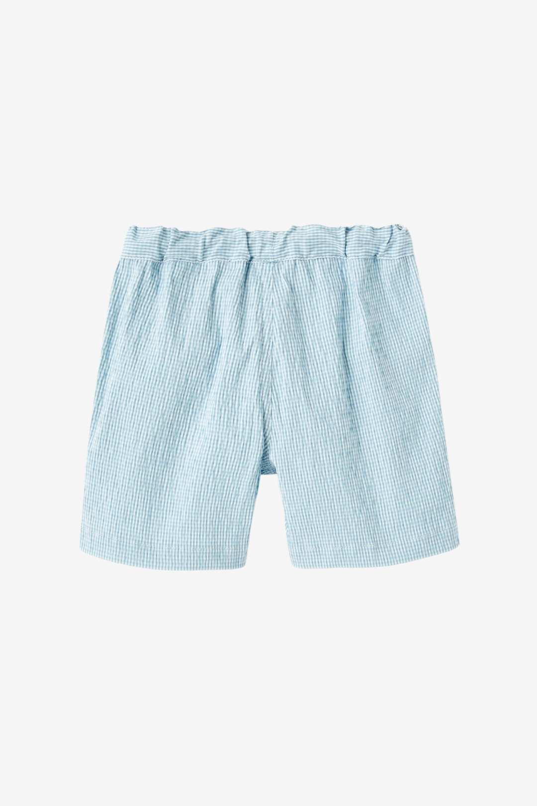 Hellblaue Mikro-Vichy-Shorts