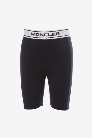 Black Bike Shorts with Moncler Logo