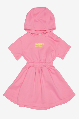 Pink Hoody Dress with Back Slit