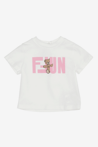 Baby T-Shirt with Teddy and Letters Print