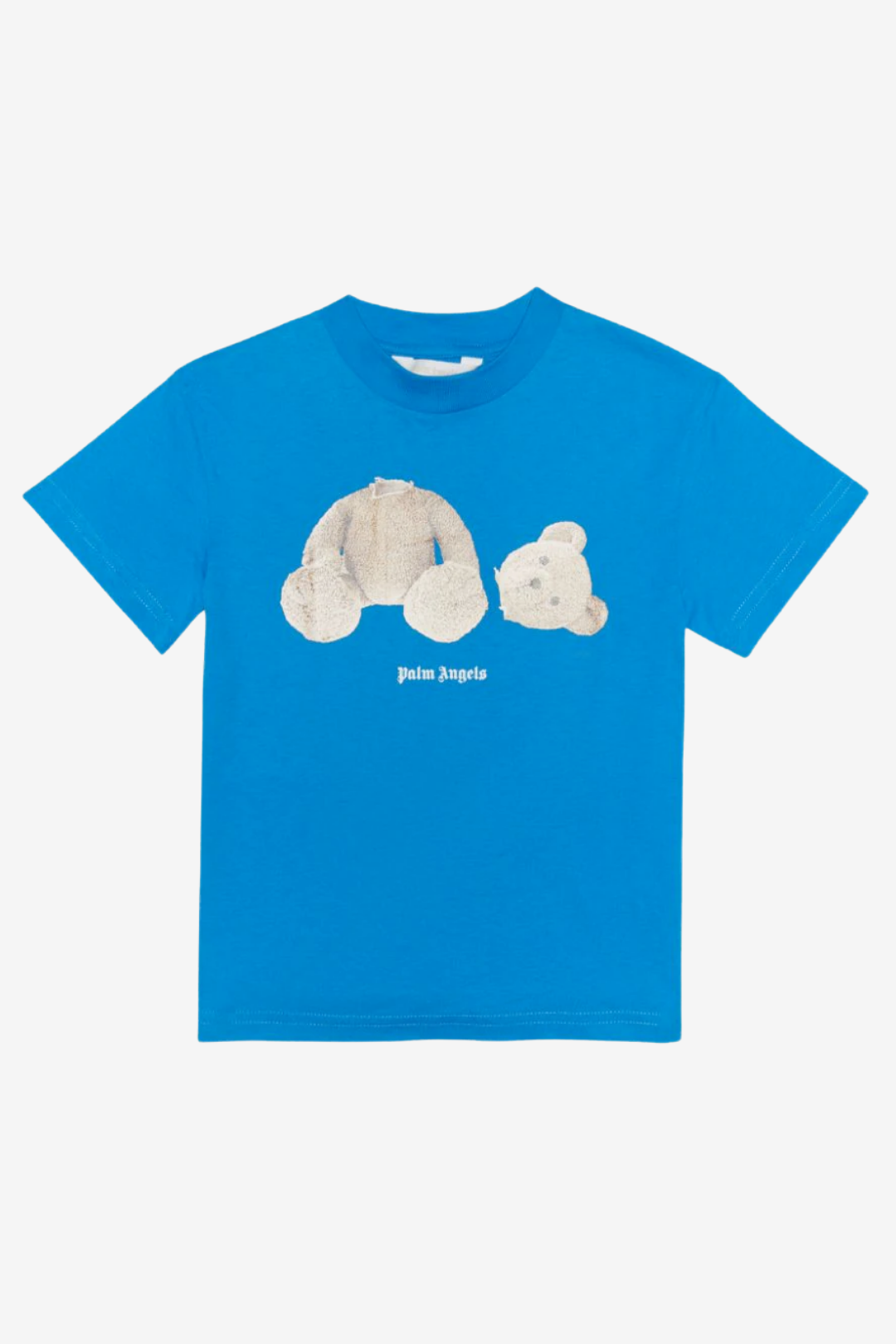 Blue Ripped Teddy Print T-Shirt